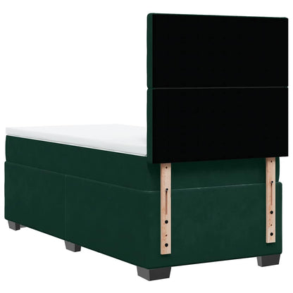 Giroletto a Molle con Materasso Verde Scuro 100x200 cm Velluto | homemem39