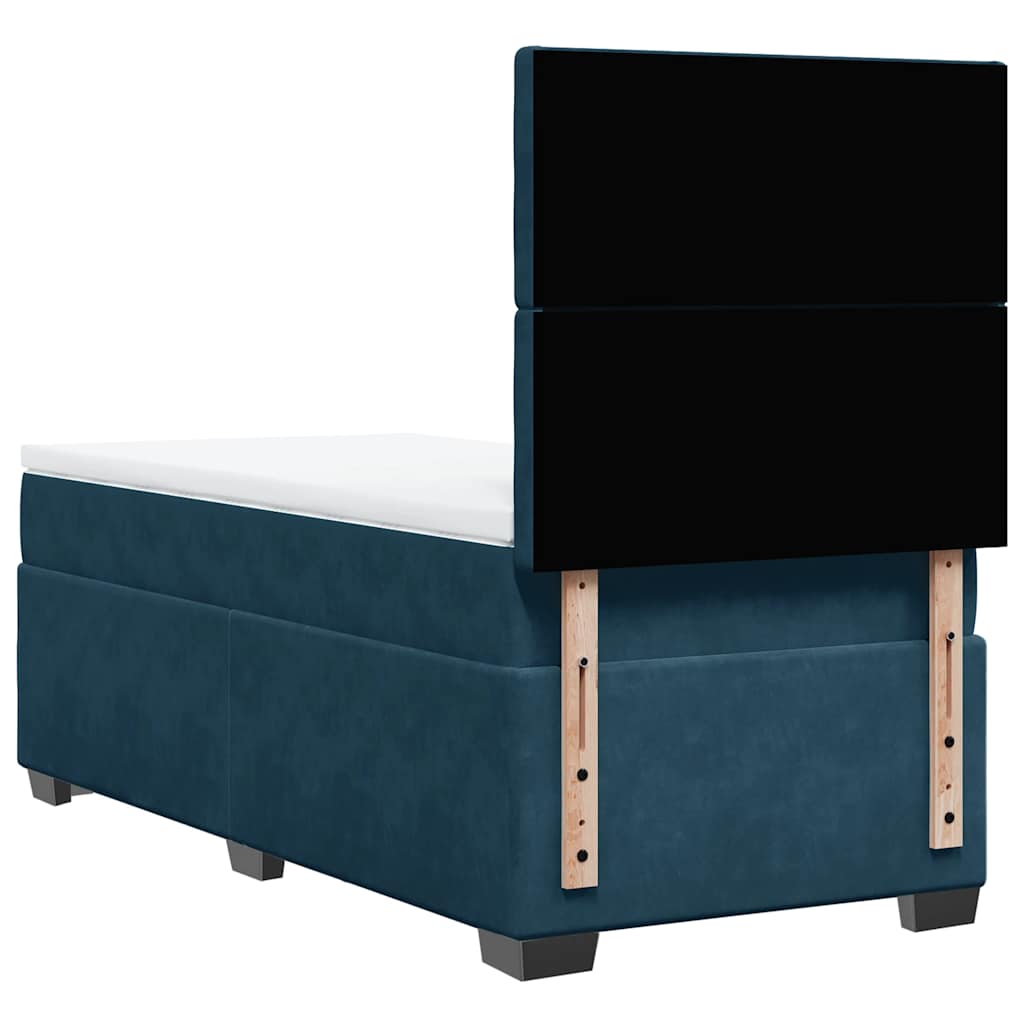 Giroletto a Molle con Materasso Blu 100x200 cm in Velluto | homemem39