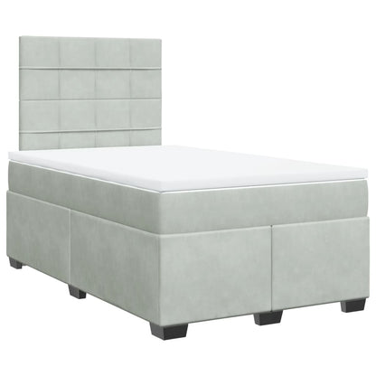 Giroletto a Molle con Materasso Grigio Chiaro 120x190cm Velluto | homemem39