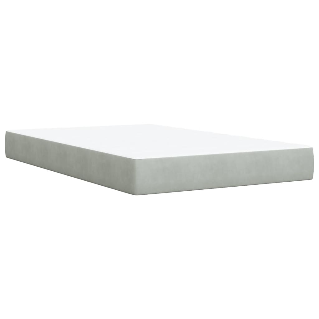 Giroletto a Molle con Materasso Grigio Chiaro 120x190cm Velluto | homemem39