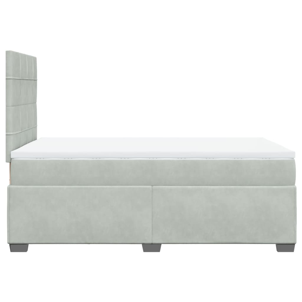 Giroletto a Molle con Materasso Grigio Chiaro 120x190cm Velluto | homemem39