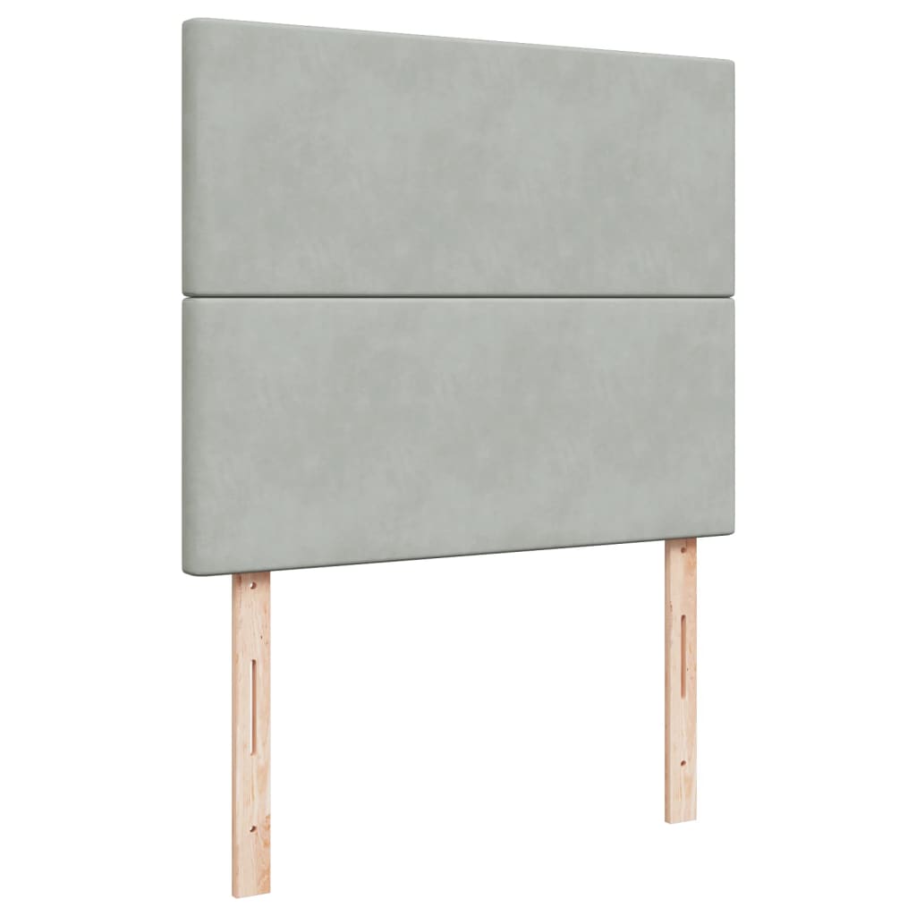 Giroletto a Molle con Materasso Grigio Chiaro 120x200cm Velluto - homemem39