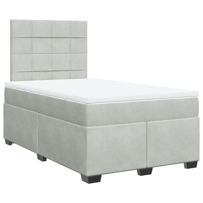 Giroletto a Molle con Materasso Grigio Chiaro 120x200cm Velluto | homemem39