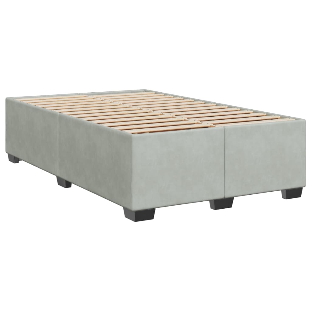 Giroletto a Molle con Materasso Grigio Chiaro 120x200cm Velluto | homemem39