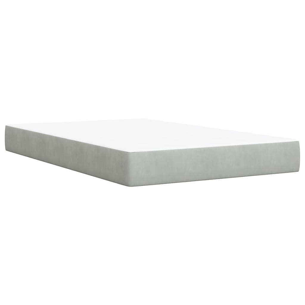 Giroletto a Molle con Materasso Grigio Chiaro 120x200cm Velluto | homemem39