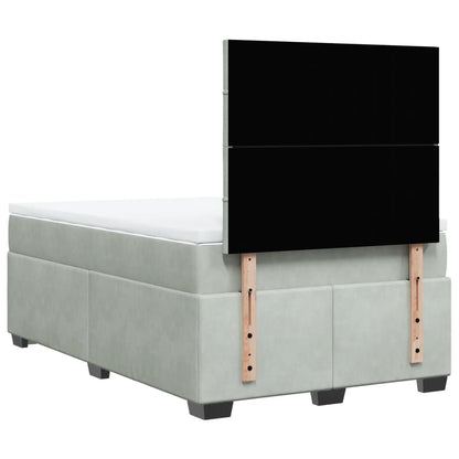 Giroletto a Molle con Materasso Grigio Chiaro 120x200cm Velluto | homemem39