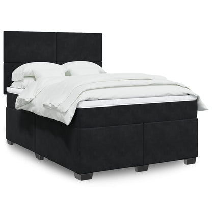 Giroletto a Molle con Materasso Nero 140x190 cm in Velluto | homemem39