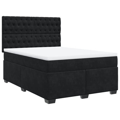 Giroletto a Molle con Materasso Nero 140x190 cm in Velluto | homemem39
