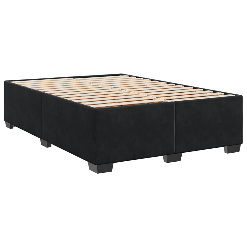 Giroletto a Molle con Materasso Nero 140x190 cm in Velluto | homemem39