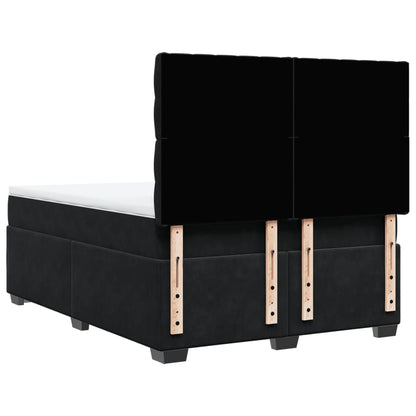 Giroletto a Molle con Materasso Nero 140x190 cm in Velluto | homemem39