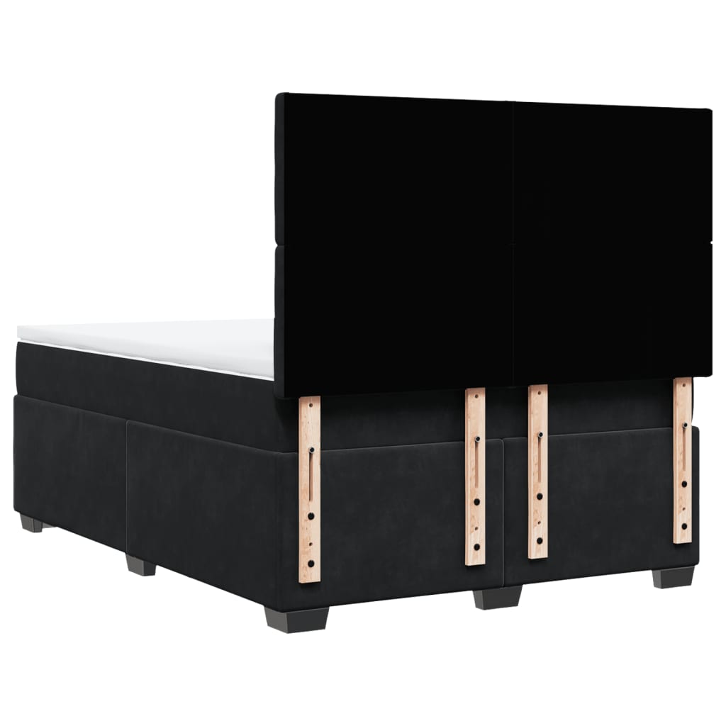 Giroletto a Molle con Materasso Nero 140x190 cm in Velluto | homemem39