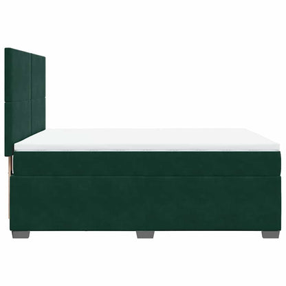 Giroletto a Molle con Materasso Verde Scuro 140x200 cm Velluto | homemem39
