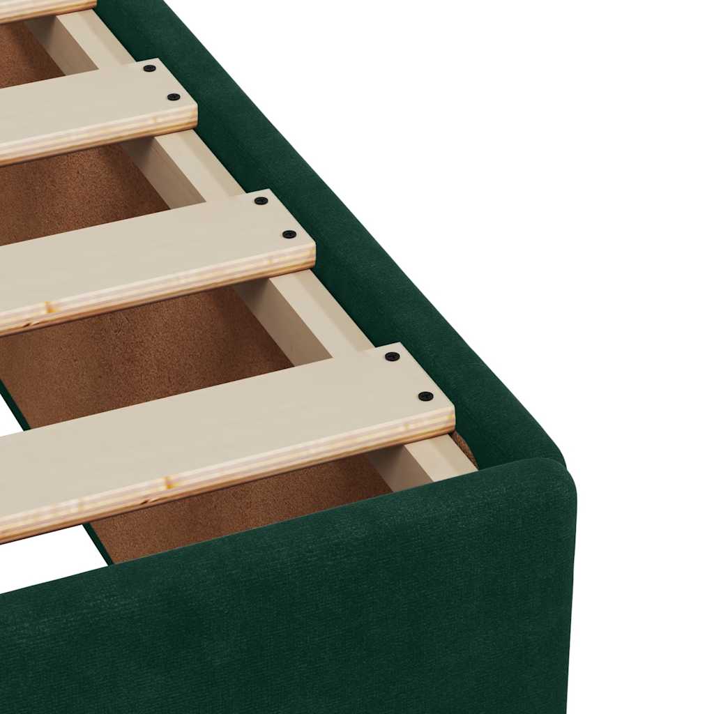 Giroletto a Molle con Materasso Verde Scuro 140x200 cm Velluto | homemem39
