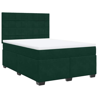 Giroletto a Molle con Materasso Verde Scuro 140x200 cm Velluto | homemem39