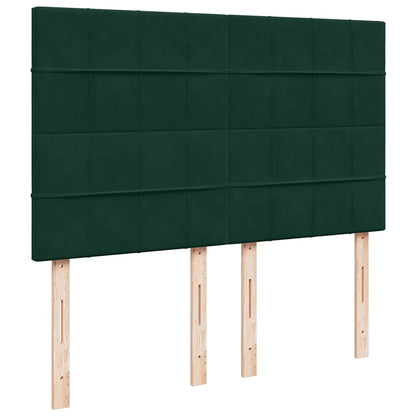 Giroletto a Molle con Materasso Verde Scuro 140x200 cm Velluto | homemem39
