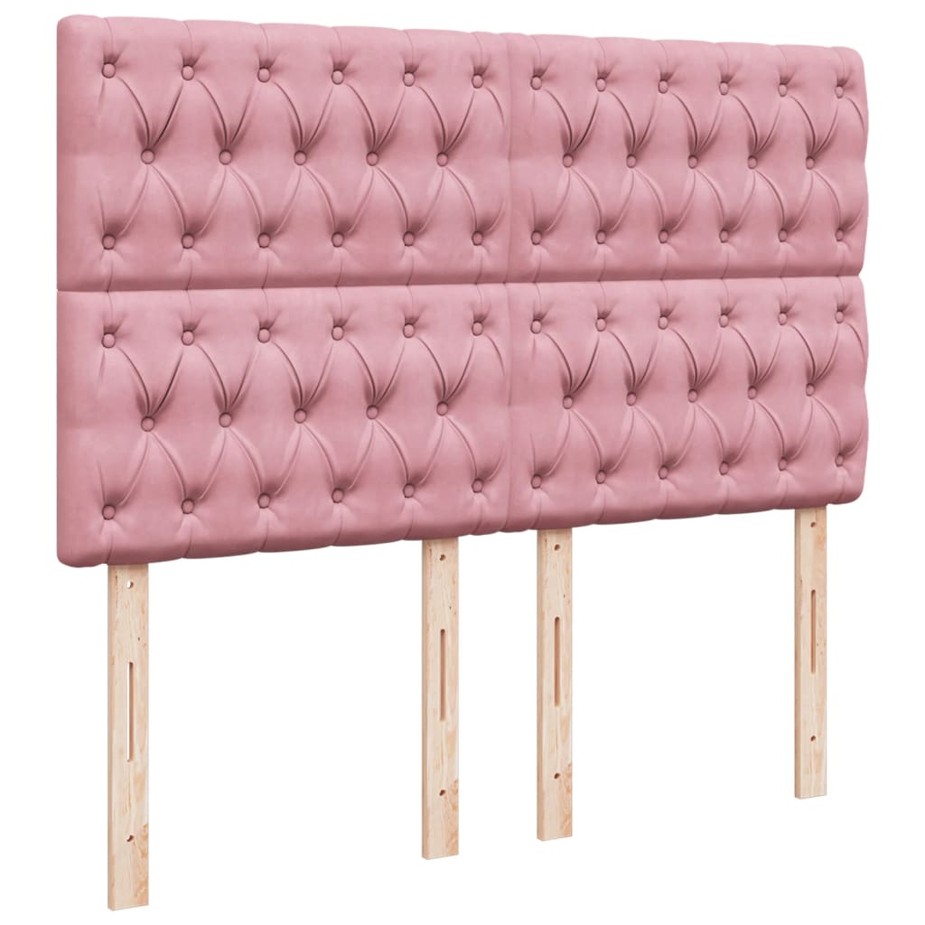 Giroletto a Molle con Materasso Rosa 140x200 cm in Velluto | homemem39