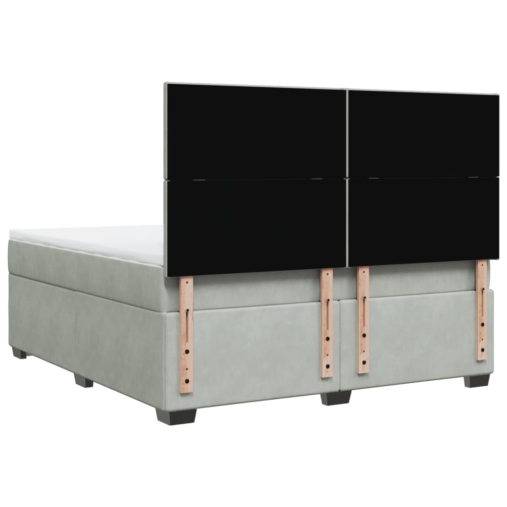 Giroletto a Molle con Materasso Grigio Chiaro 180x200cm Velluto - homemem39