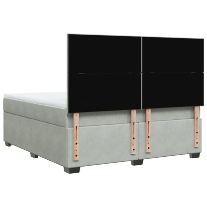 Giroletto a Molle con Materasso Grigio Chiaro 180x200cm Velluto - homemem39