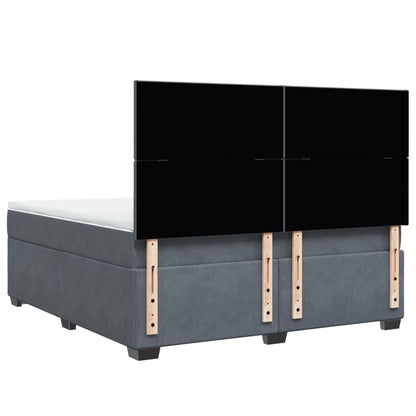 Giroletto a Molle con Materasso Grigio Scuro 180x200 cm Velluto - homemem39