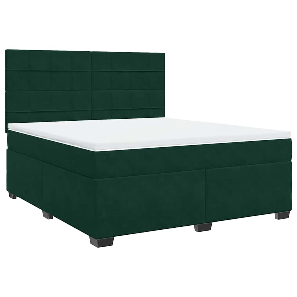 Giroletto a Molle con Materasso Verde Scuro 180x200 cm Velluto | homemem39
