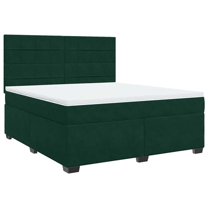 Giroletto a Molle con Materasso Verde Scuro 180x200 cm Velluto | homemem39