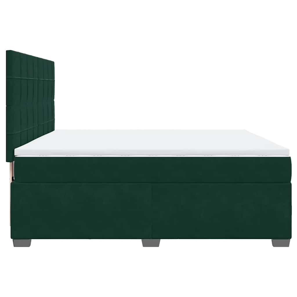 Giroletto a Molle con Materasso Verde Scuro 180x200 cm Velluto | homemem39