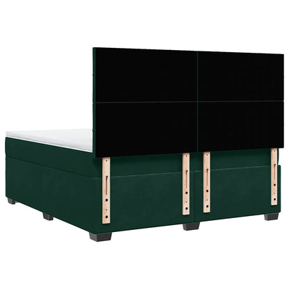 Giroletto a Molle con Materasso Verde Scuro 180x200 cm Velluto | homemem39