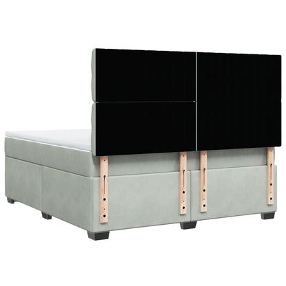 Giroletto a Molle con Materasso Grigio Chiaro 180x200cm Velluto - homemem39