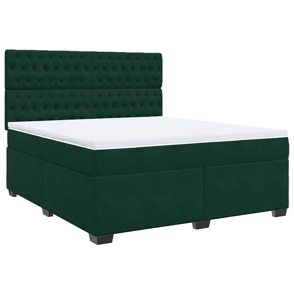 Giroletto a Molle con Materasso Verde Scuro 180x200 cm Velluto | homemem39