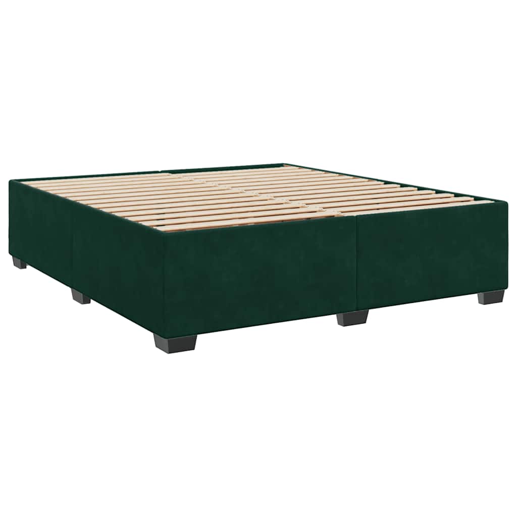 Giroletto a Molle con Materasso Verde Scuro 180x200 cm Velluto | homemem39