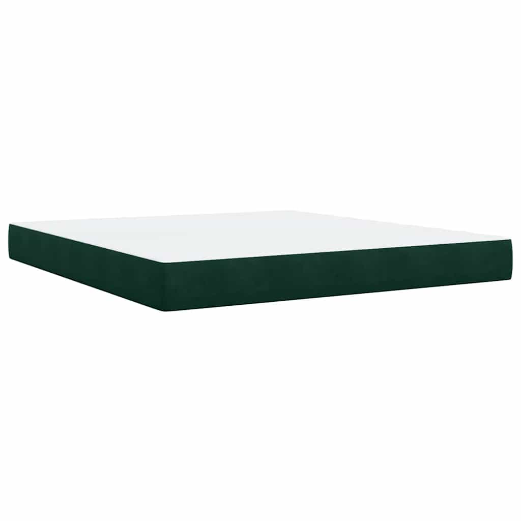 Giroletto a Molle con Materasso Verde Scuro 180x200 cm Velluto | homemem39