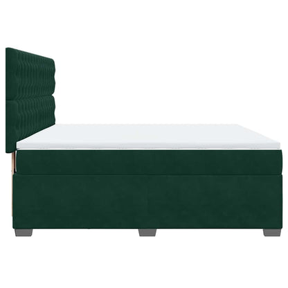 Giroletto a Molle con Materasso Verde Scuro 180x200 cm Velluto | homemem39