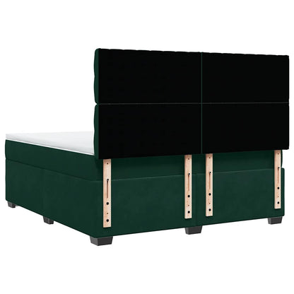 Giroletto a Molle con Materasso Verde Scuro 180x200 cm Velluto | homemem39