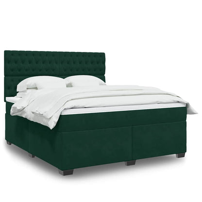 Giroletto a Molle con Materasso Verde Scuro 180x200 cm Velluto | homemem39