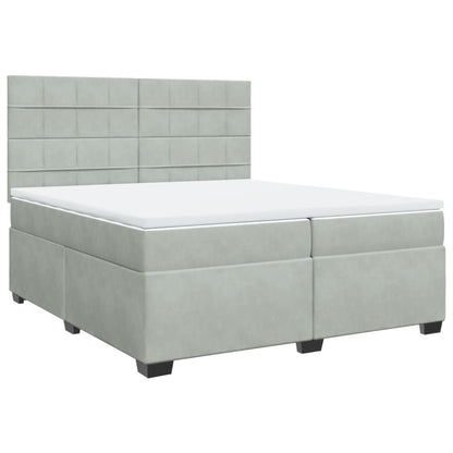 Giroletto a Molle con Materasso Grigio Chiaro 200x200cm Velluto | homemem39
