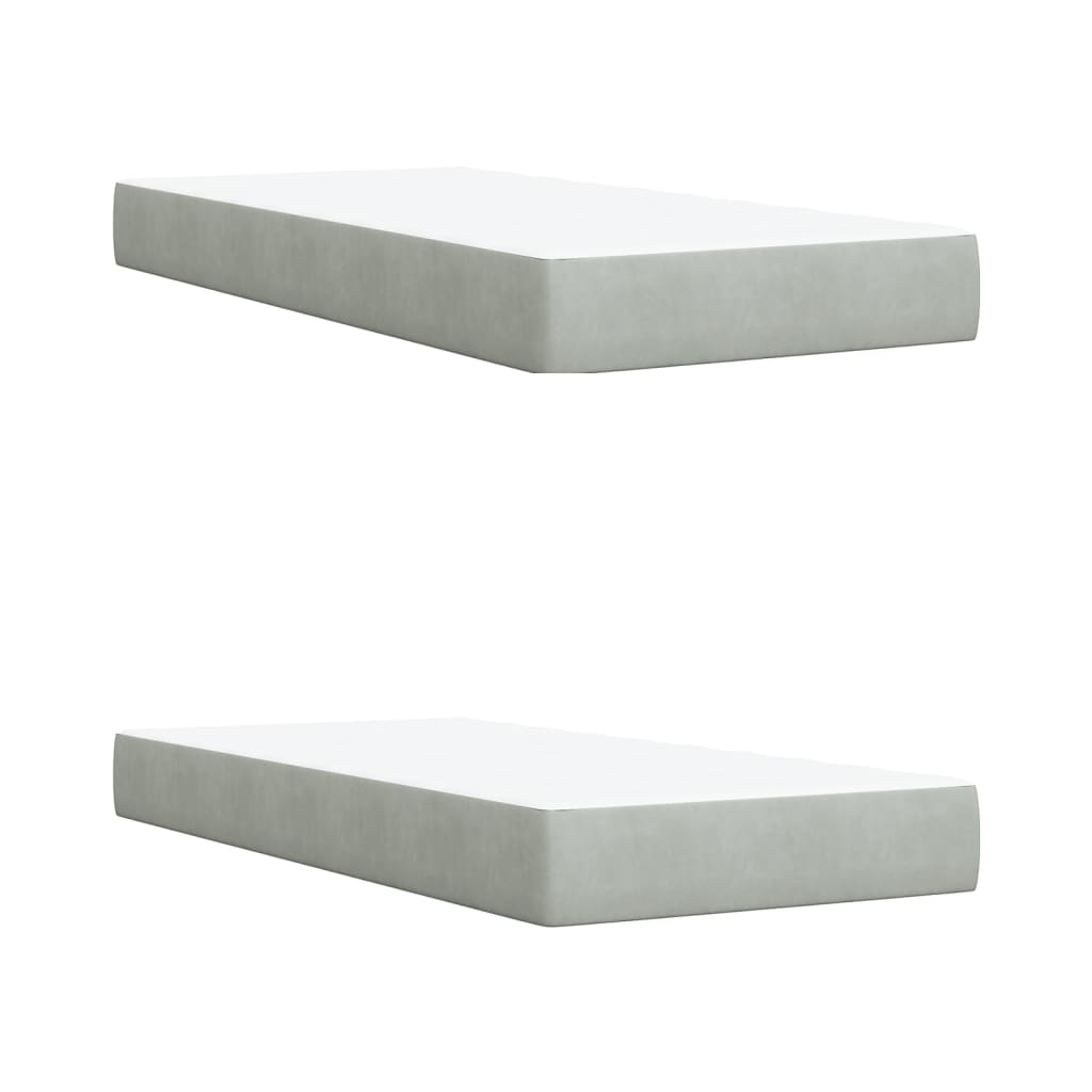 Giroletto a Molle con Materasso Grigio Chiaro 200x200cm Velluto | homemem39