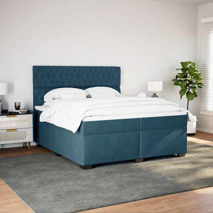 Giroletto a Molle con Materasso Blu 200x200 cm in Velluto | homemem39