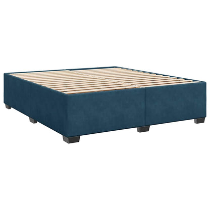 Giroletto a Molle con Materasso Blu 200x200 cm in Velluto | homemem39