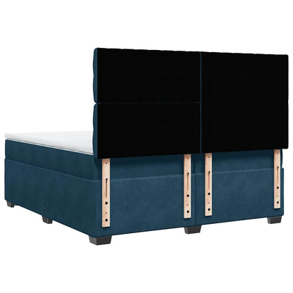 Giroletto a Molle con Materasso Blu 200x200 cm in Velluto | homemem39