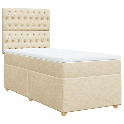 Giroletto a Molle con Materasso Crema 80x200 cm inTessuto | homemem39