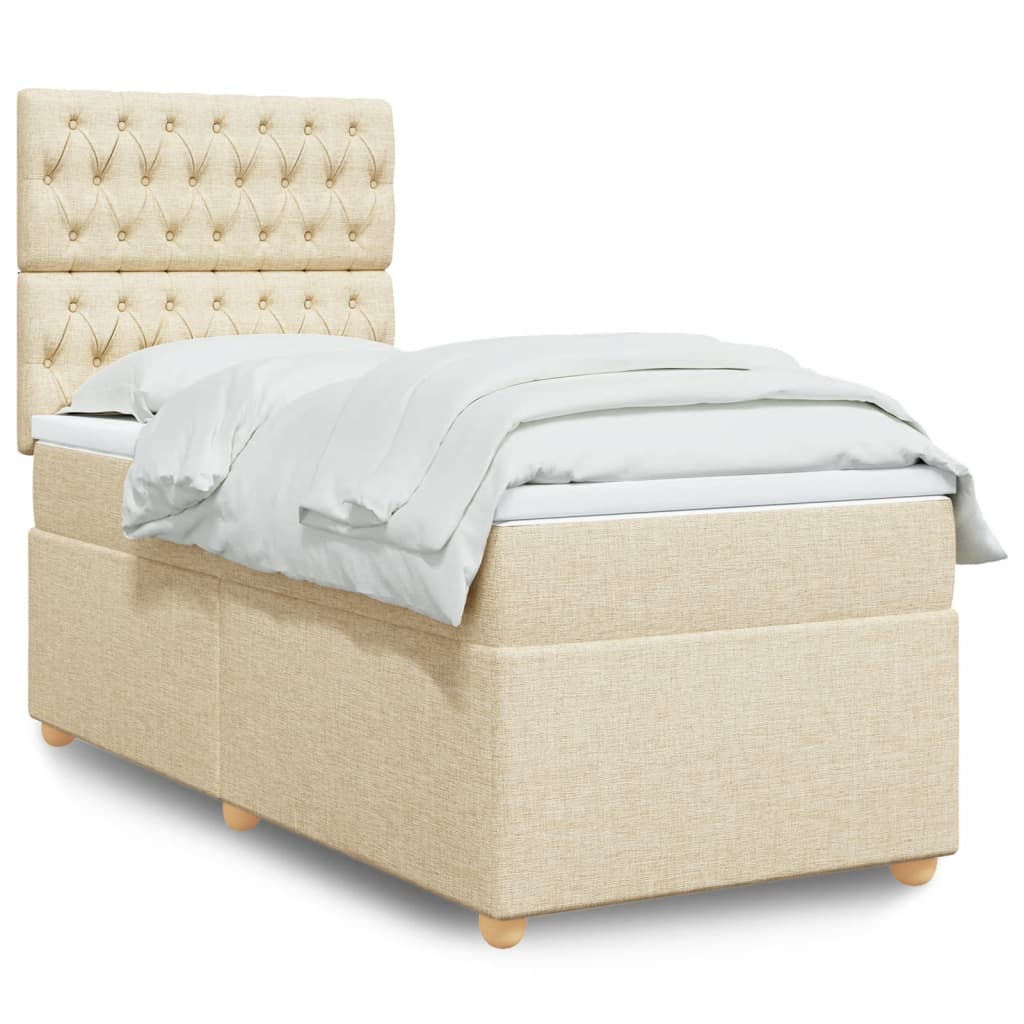 Giroletto a Molle con Materasso Crema 80x200 cm inTessuto | homemem39