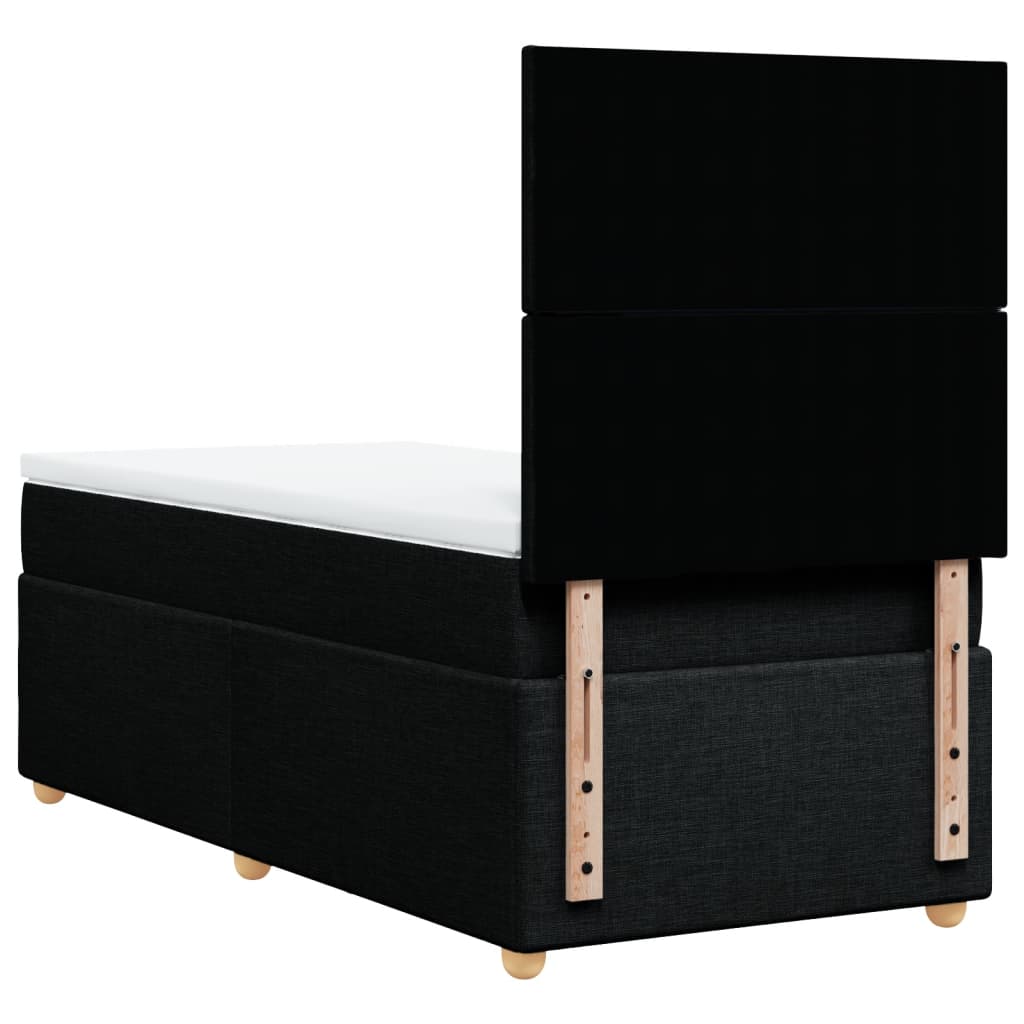 Giroletto a Molle con Materasso Nero 90x190 cm in Tessuto | homemem39