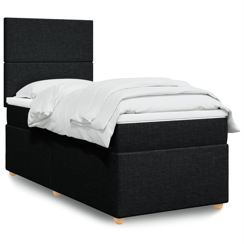Giroletto a Molle con Materasso Nero 90x190 cm in Tessuto | homemem39