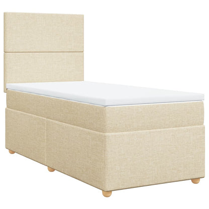 Giroletto a Molle con Materasso Crema 90x190 cm in Tessuto | homemem39