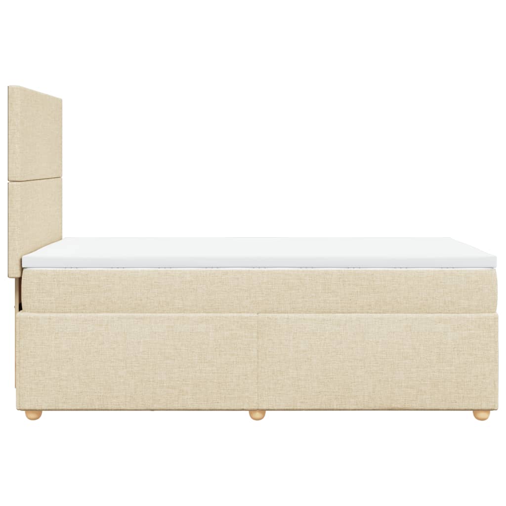 Giroletto a Molle con Materasso Crema 90x190 cm in Tessuto | homemem39