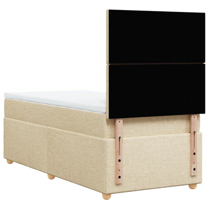 Giroletto a Molle con Materasso Crema 90x190 cm in Tessuto | homemem39