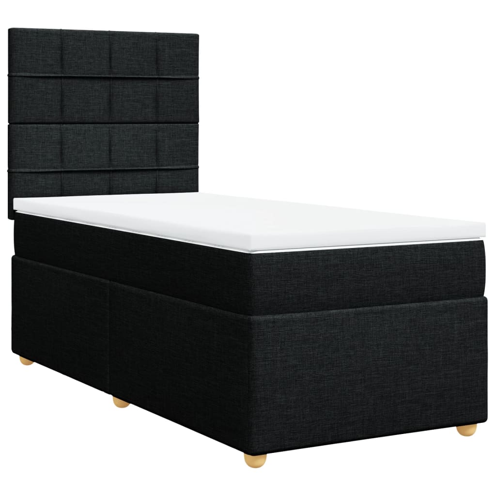 Giroletto a Molle con Materasso Nero 90x190 cm in Tessuto | homemem39