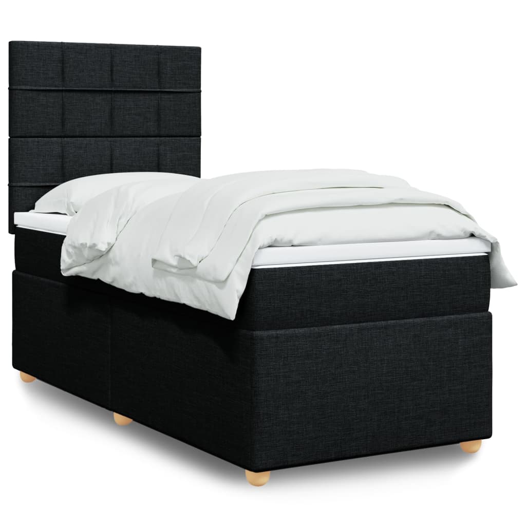 Giroletto a Molle con Materasso Nero 90x190 cm in Tessuto | homemem39