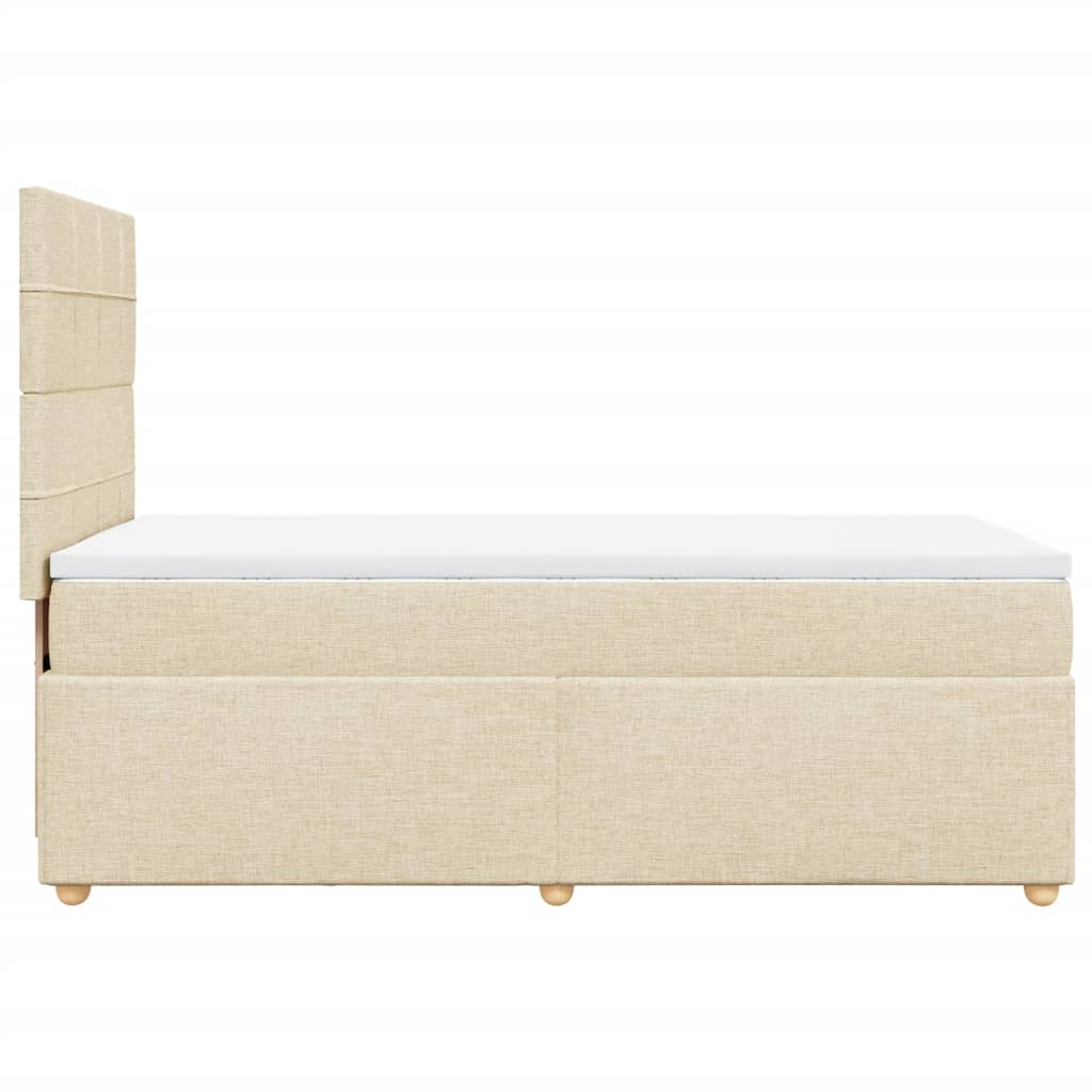 Giroletto a Molle con Materasso Crema 90x190 cm in Tessuto | homemem39
