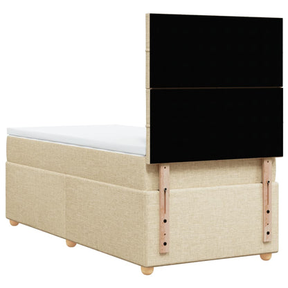 Giroletto a Molle con Materasso Crema 90x190 cm in Tessuto | homemem39